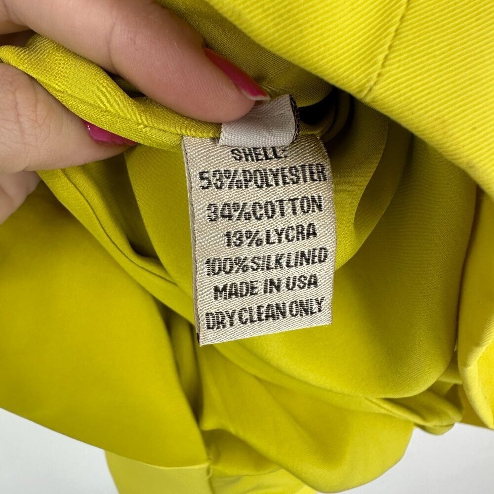 Lela‎ Rose Knot Front Peplum Sleeveless Sheath Dress Yellow Size 2 - Picture 9 of 10